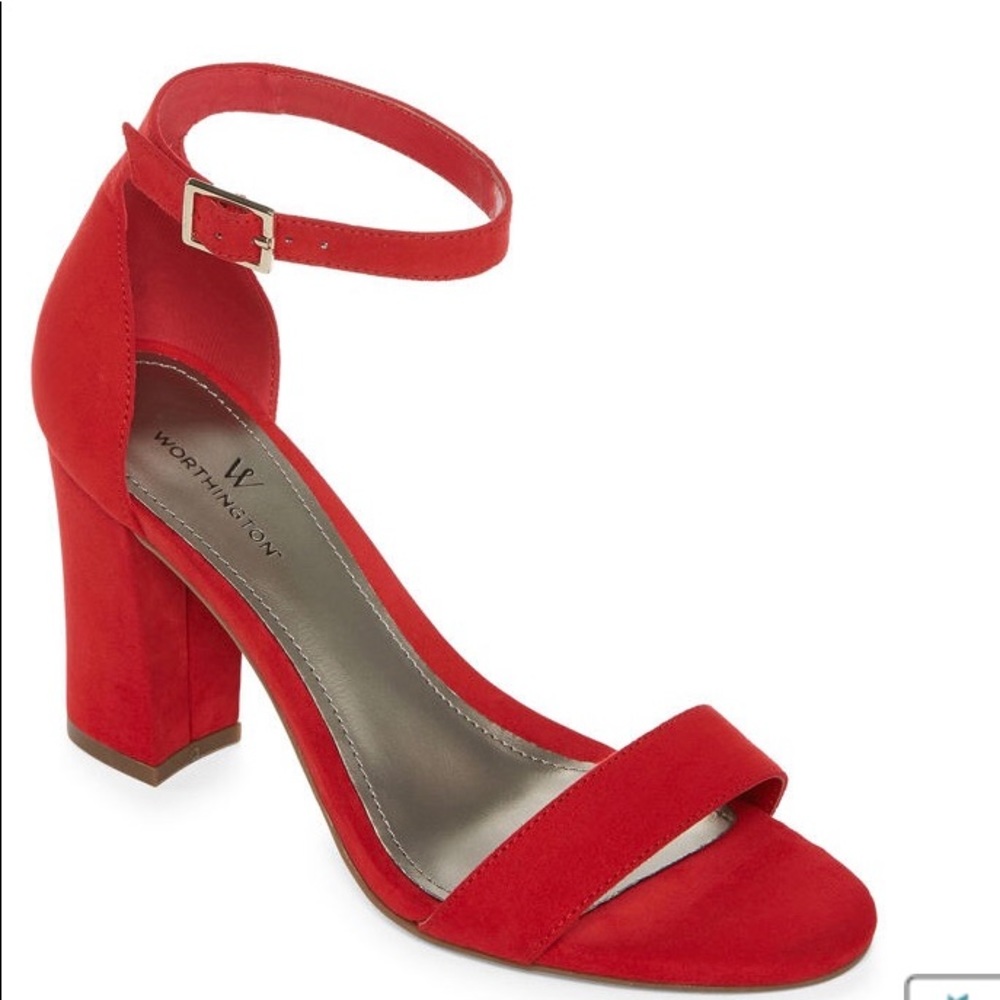 Brand new red ankle strap heels